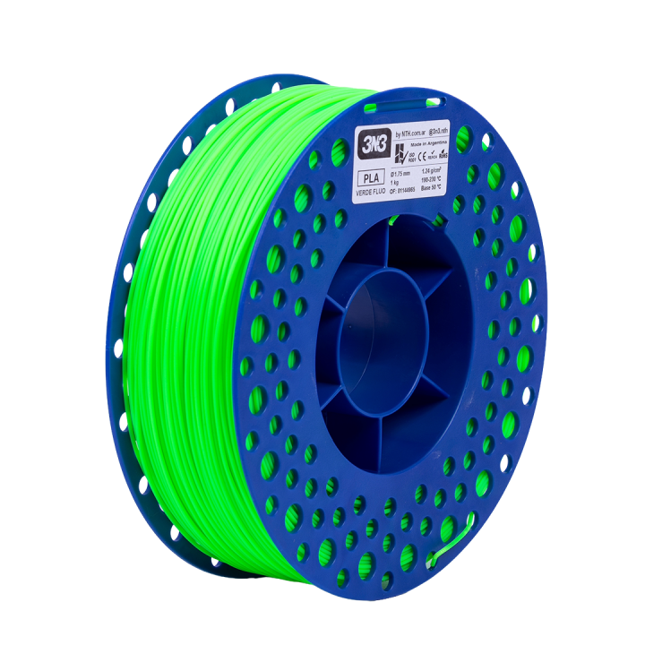 3N3 Box  PLA 1.75mm VERDE FLUO x1KG