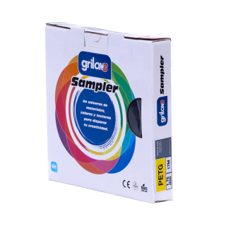 SAMPLER GRILON3 PETG GRIS PLATA 1.75 MM X 17 M