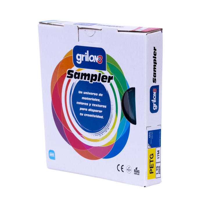 SAMPLER GRILON3 PETG CLEAR AZUL 1.75 MM X 17 M