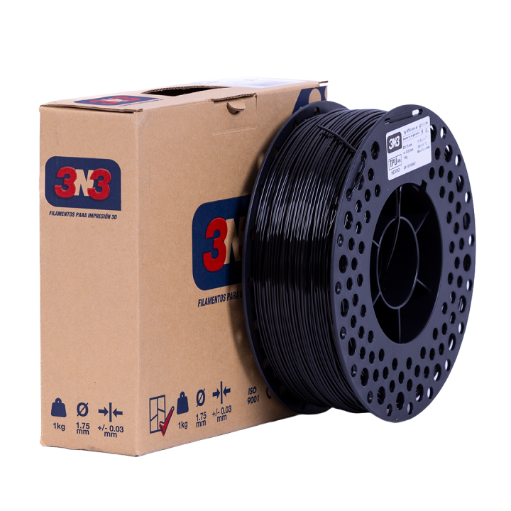 3N3 TPU 1.75mm 1kg - NEGRO