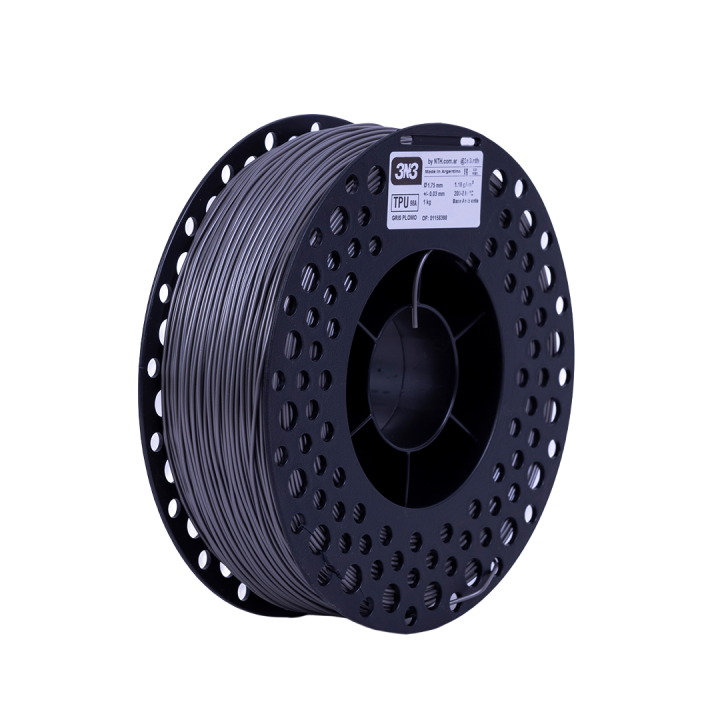 3N3 TPU 1.75mm 1kg - GRIS PLOMO