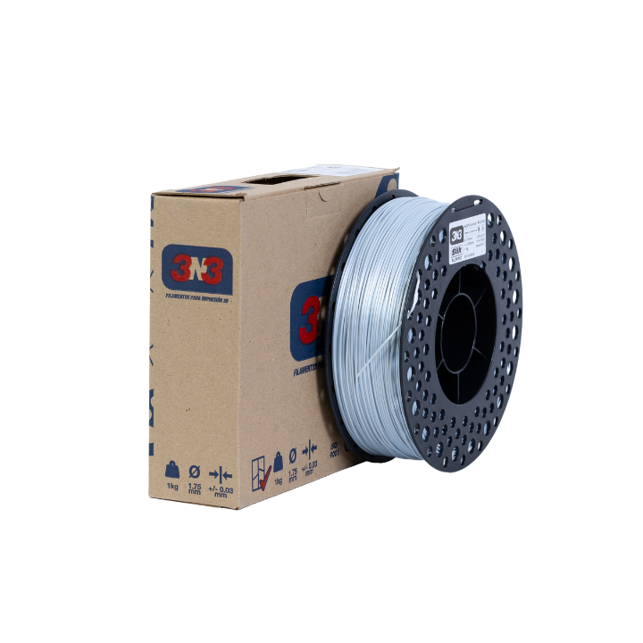 3N3 PLA SILK 1.75mm ALUMINIO  x1KG
