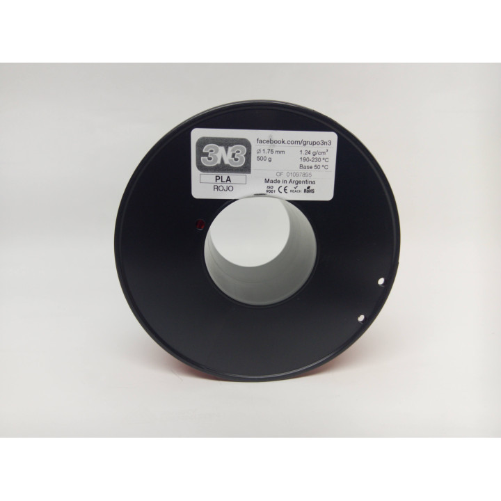 3N3 PLA 1.75mm ROJO 500grs