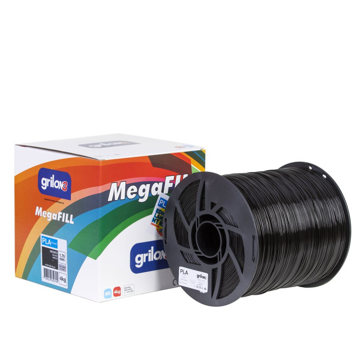 Grilon3 MEGAFILL PLA NEGRO 1.75mm 4kg