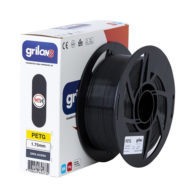 Grilon3 PETg 1.75mm GRIS ACERO